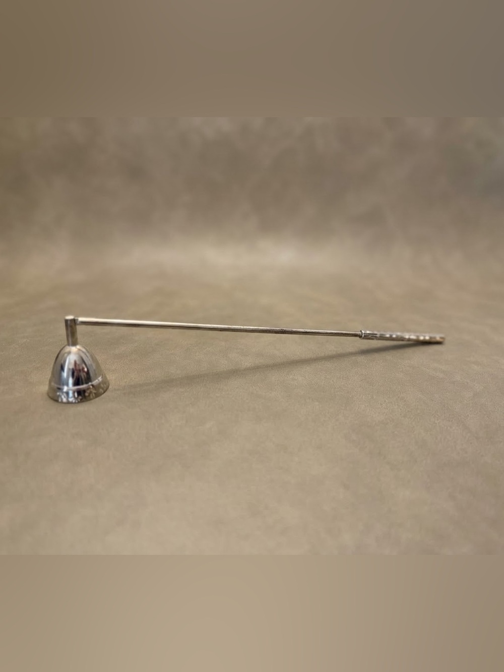 Moody Vintage Silver Candle Snuffer with Floral Engraving